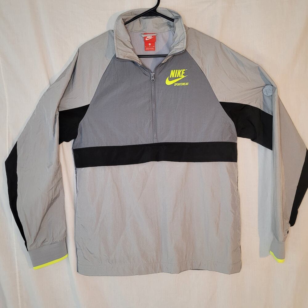 Vintage 90s Y2K Nike 1/4 Zip Jacket Mens Small Windbreaker Pullover Orange Tag